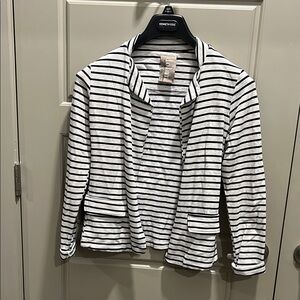 Anthropologie Dolan Black and White Striped Blazer